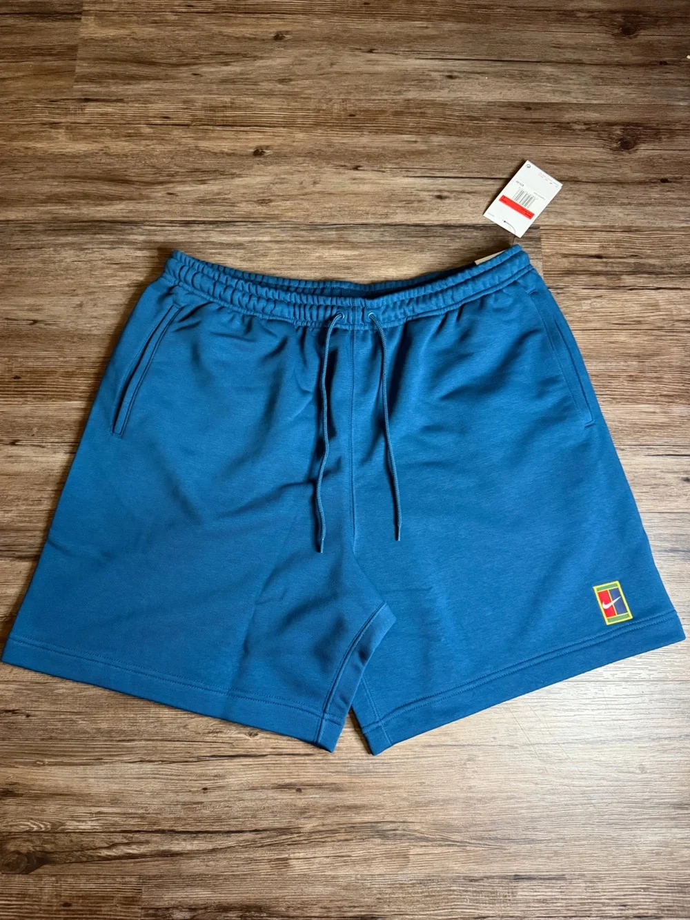 Nike Court Tennis Fleece Shorts Blue $70 NWT Mens Sz L